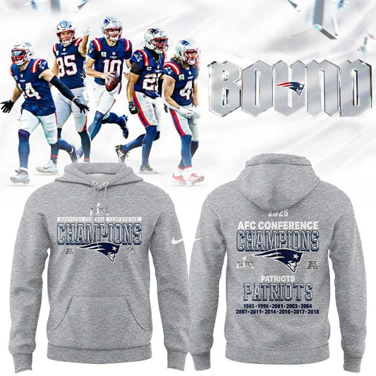 New England Patriots 2025 AFC Conference Champions Hoodie