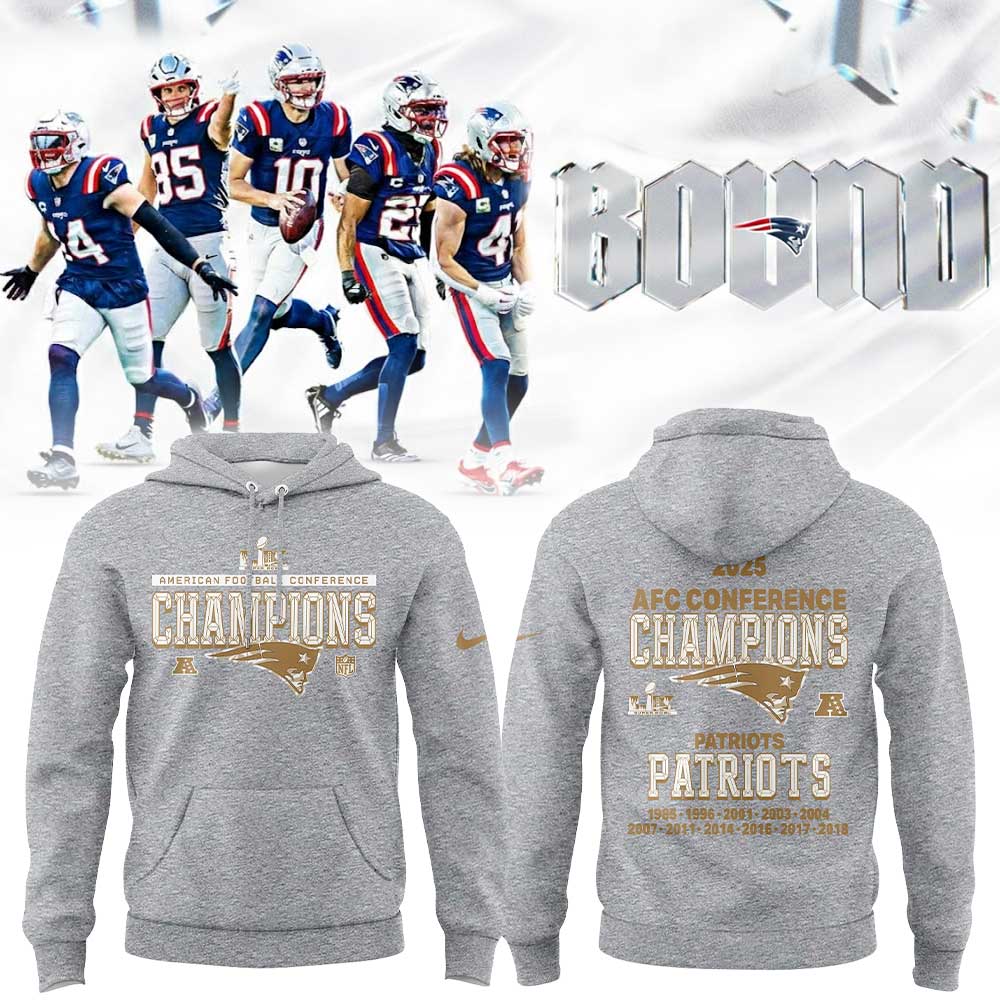 New England Patriots 2025 AFC Conference Champions Hoodie