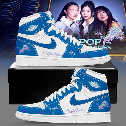 Detroit Lions KPop Demon Hunters Custom Name Shoes JD