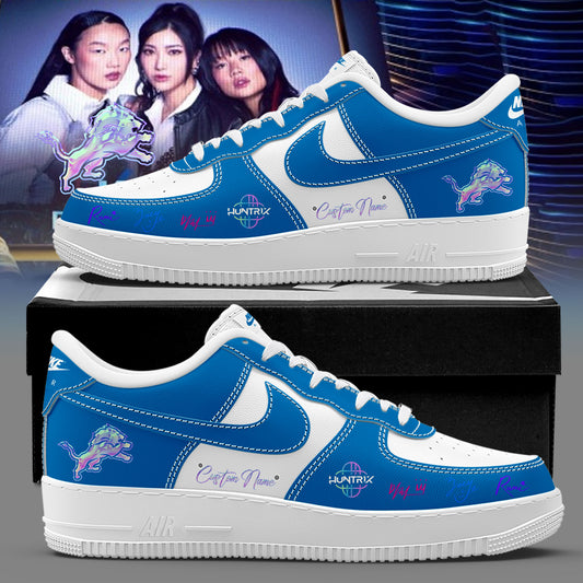 Detroit Lions KPop Demon Hunters Custom Name Shoes AF