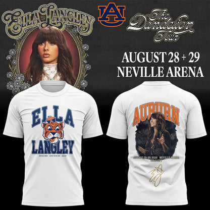 Auburn Tigers x Ella Langley – The Dandelion Tour 2026 Neville Arena Combo T-Shirt