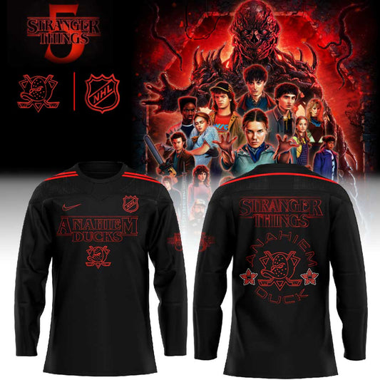 Anaheim Ducks Stranger Things 5 Combo Hockey Jersey