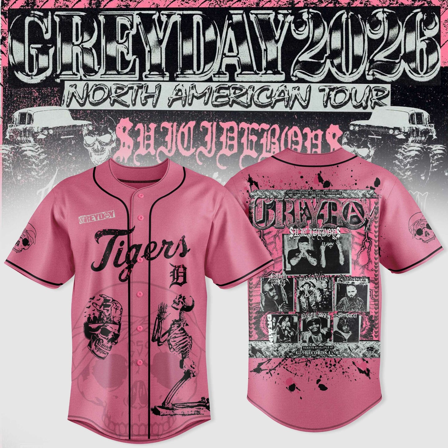 All Team MLB X $uicideboy$ Greyday 2026 – North American Tour Jersey