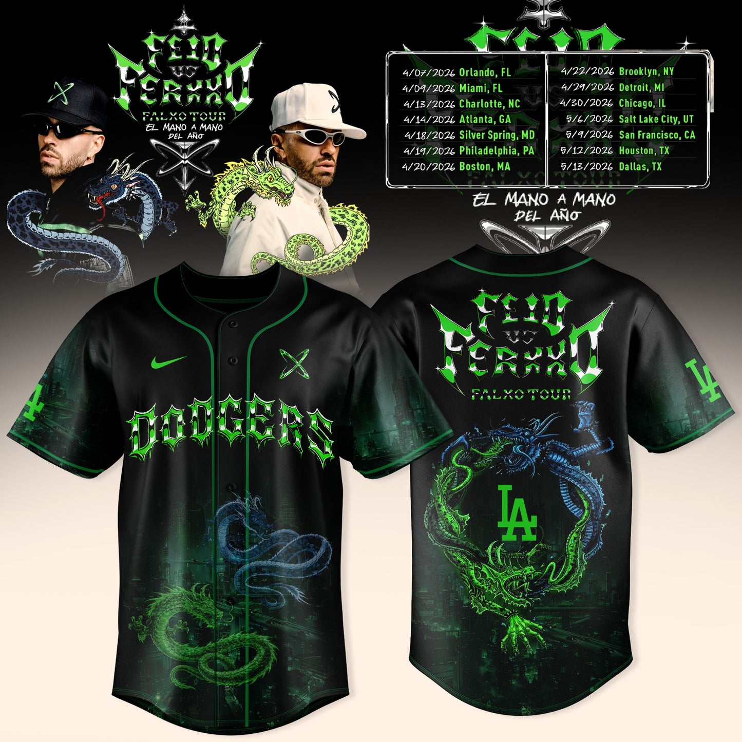 Los Angeles Dodgers x FEID vs FERXXO: Falxo Tour 2026 Edition Jersey