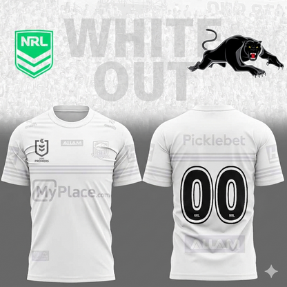 Penrith Panthers White out NRL Limited Edition Shirt Custom Number
