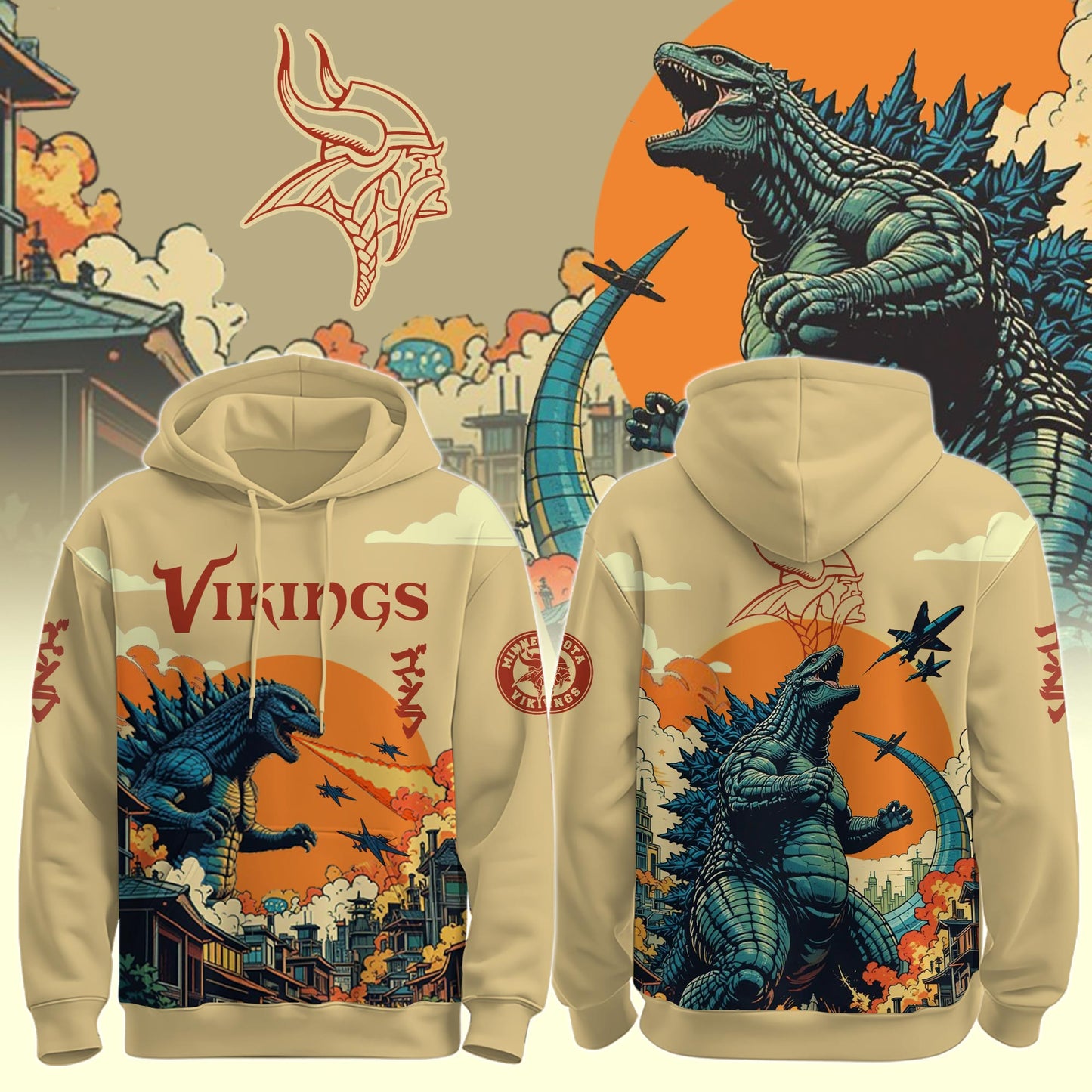 MIN Vikings Special Godzilla Limited Edition Hoodie