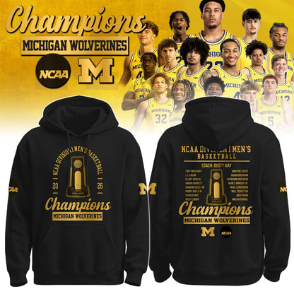 NCAA Basketball x Michigan Champions 2026 Limited Edition Hoodie