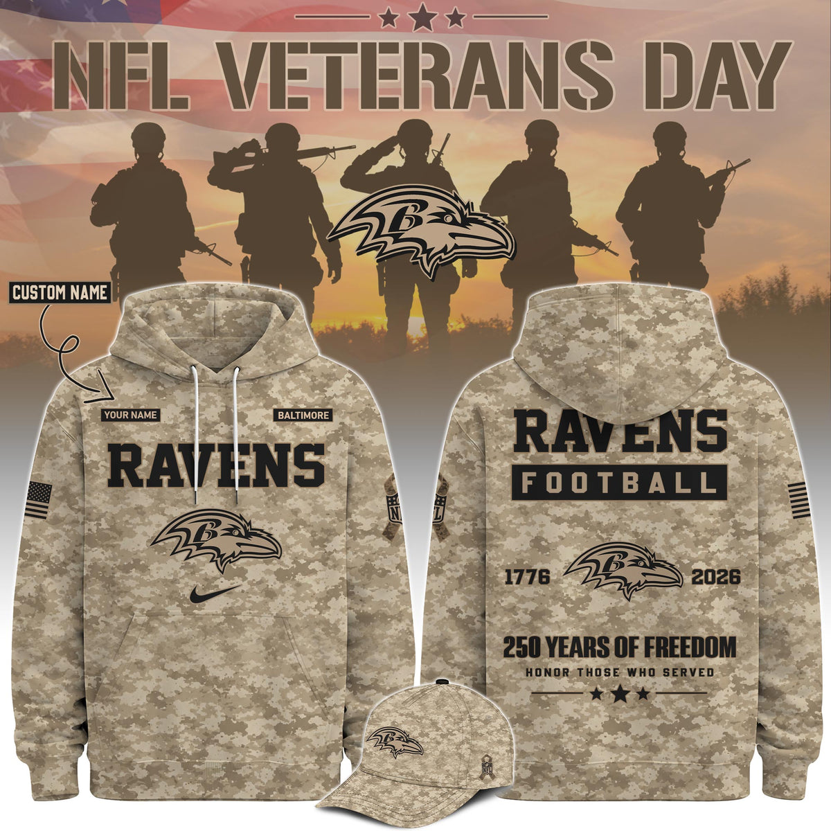 All Team NFL x Veterans Day 2026 Hoodie