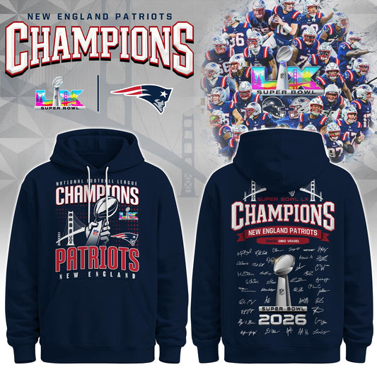 Limited Edition PATRIOTS CHAMPIONS Super Bowl LX Hoodie