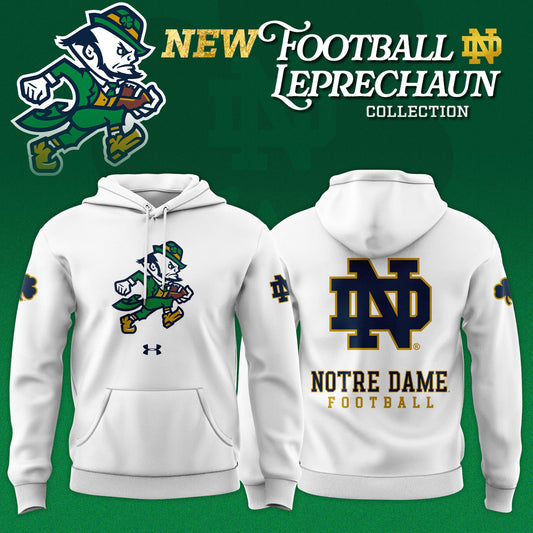 Notre Dame Fighting Irish Football Leprechaun Limited Editions 2025 Hoodie White