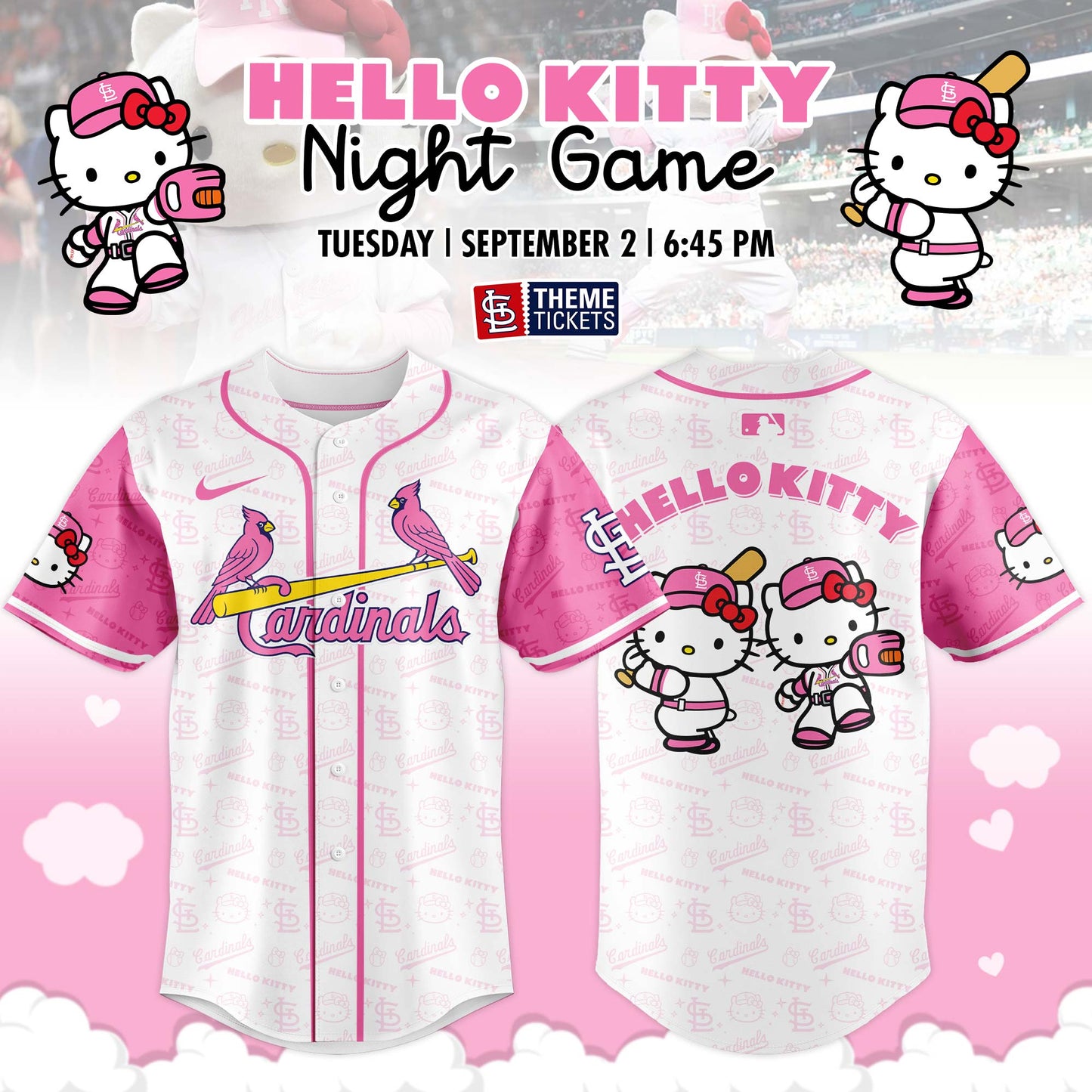 St. Louis Cardinals x Hello Kitty Night Game Limited Edition Jersey