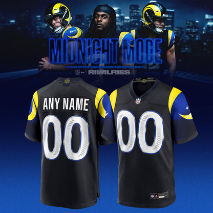 Los Angeles Rams Midnight Blue 2025 Rivalries Special Custom Jersey