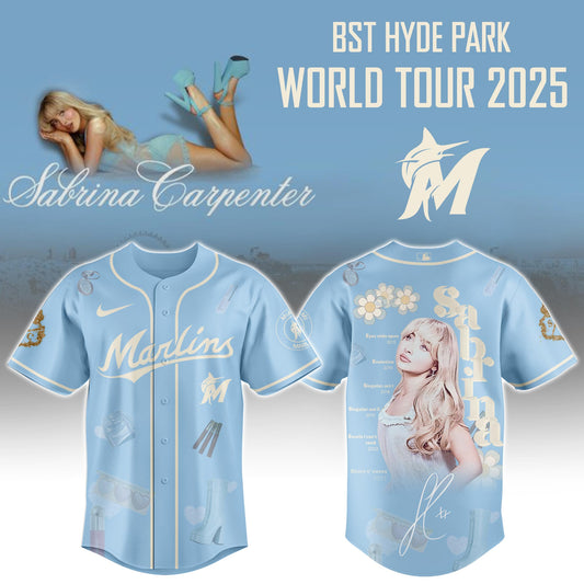 M Marlins x Sabrina Carpenter Short n™ Sweet Tour� Jersey Editions Limited +Selling Out Fast