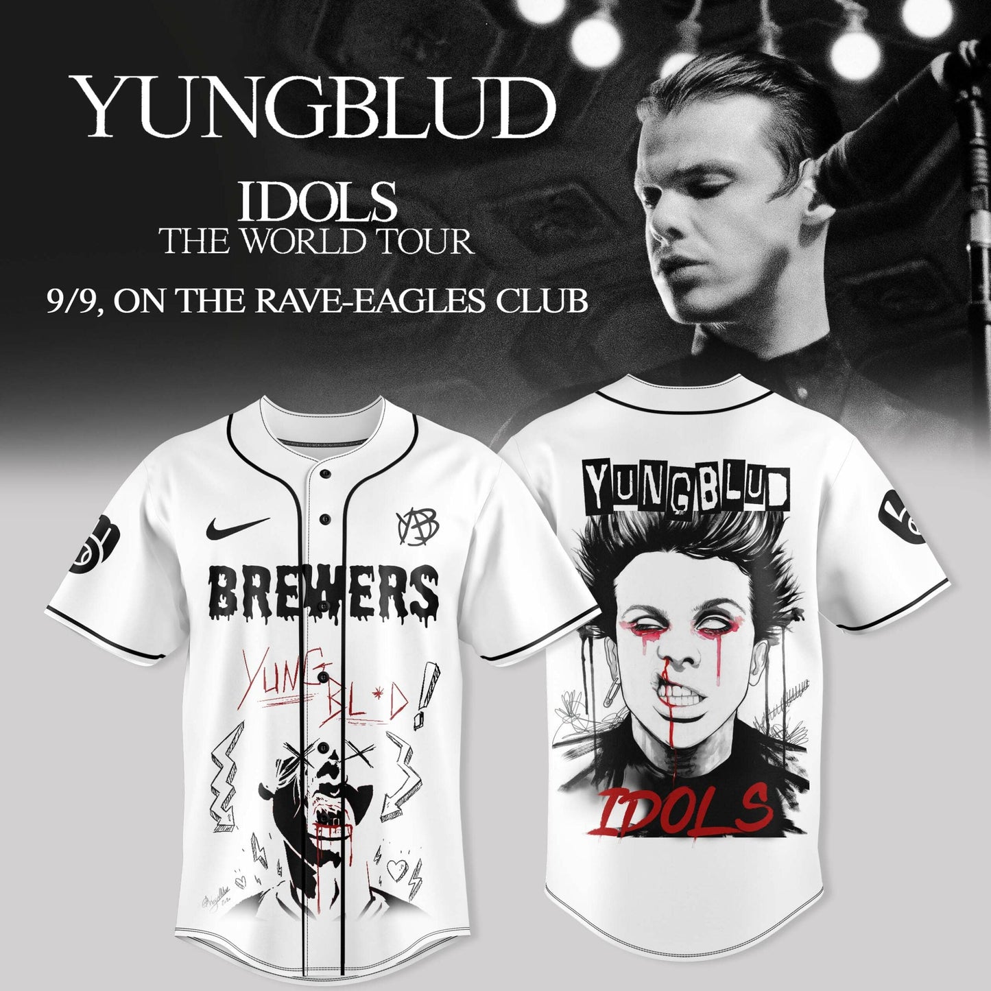 Milwaukee Brewers X YUNGBLUD: IDOLS THE WORLD TOUR NA TOUR Merch