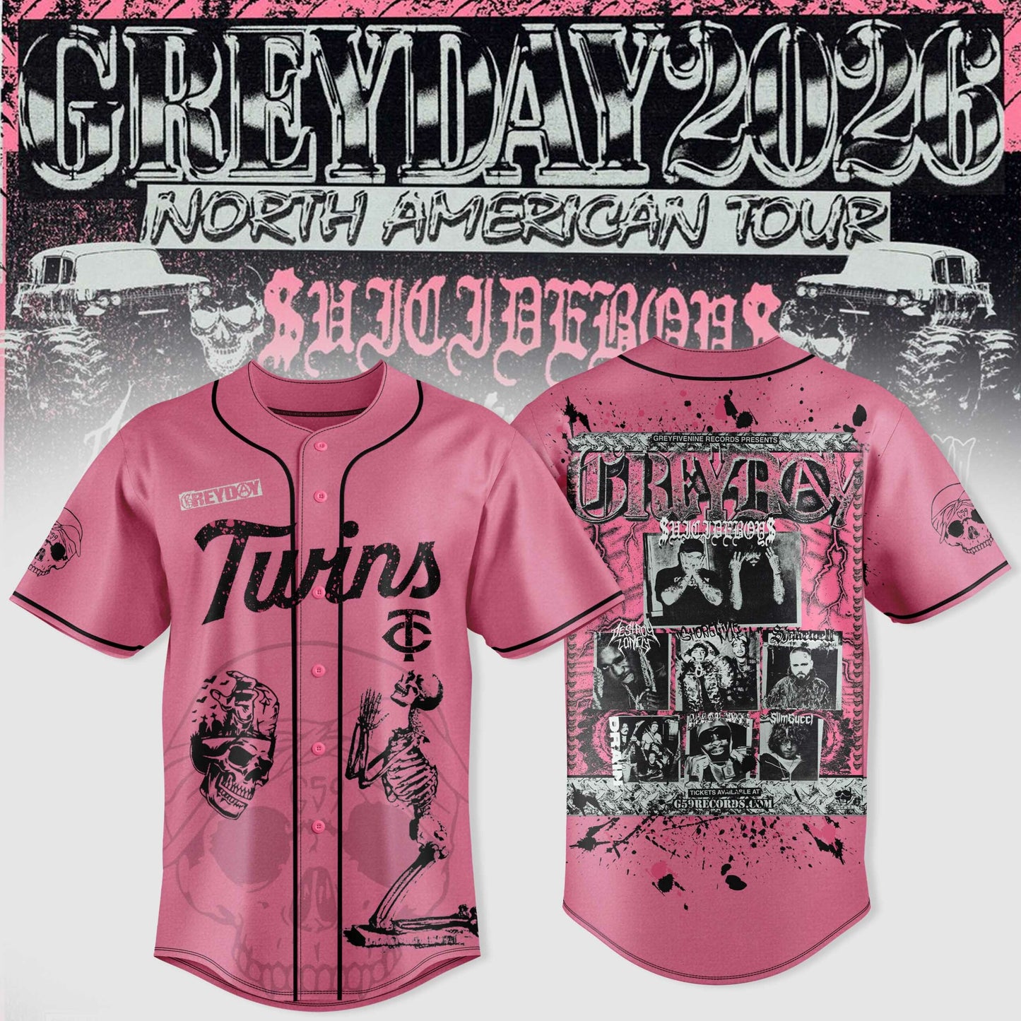 All Team MLB X $uicideboy$ Greyday 2026 – North American Tour Jersey