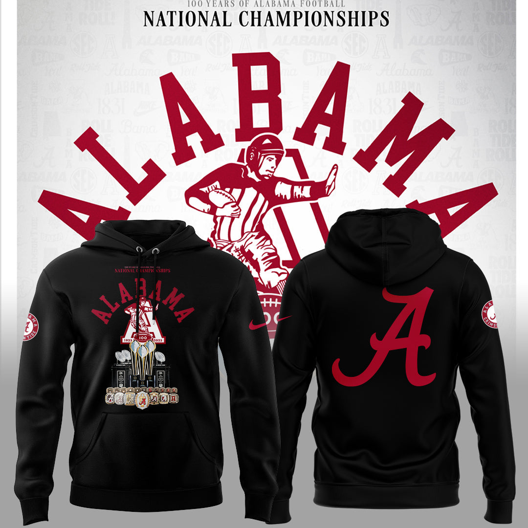 Limited Edition Alabama FB Celebrating 100 Years of National Championships Hoodie