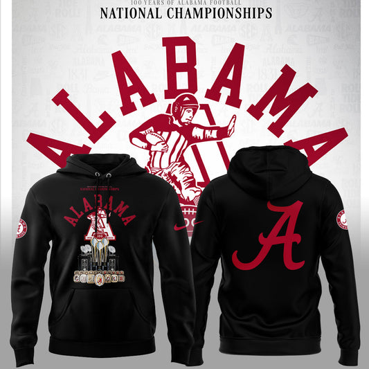 Limited Edition Alabama FB Celebrating 100 Years of National Championships Hoodie