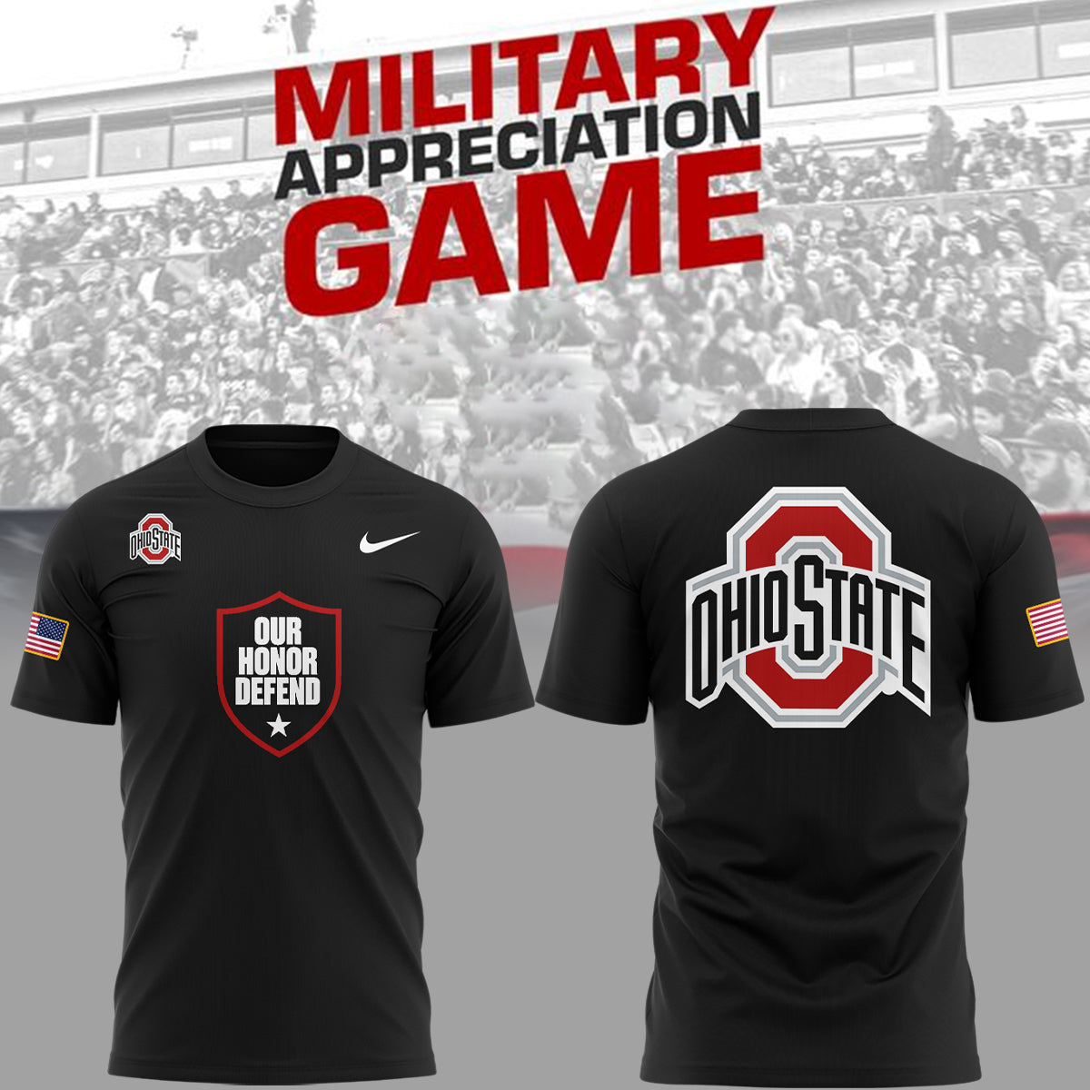 Limited Edition Ohio State x Military Appreciation Day 2025 Tshirt