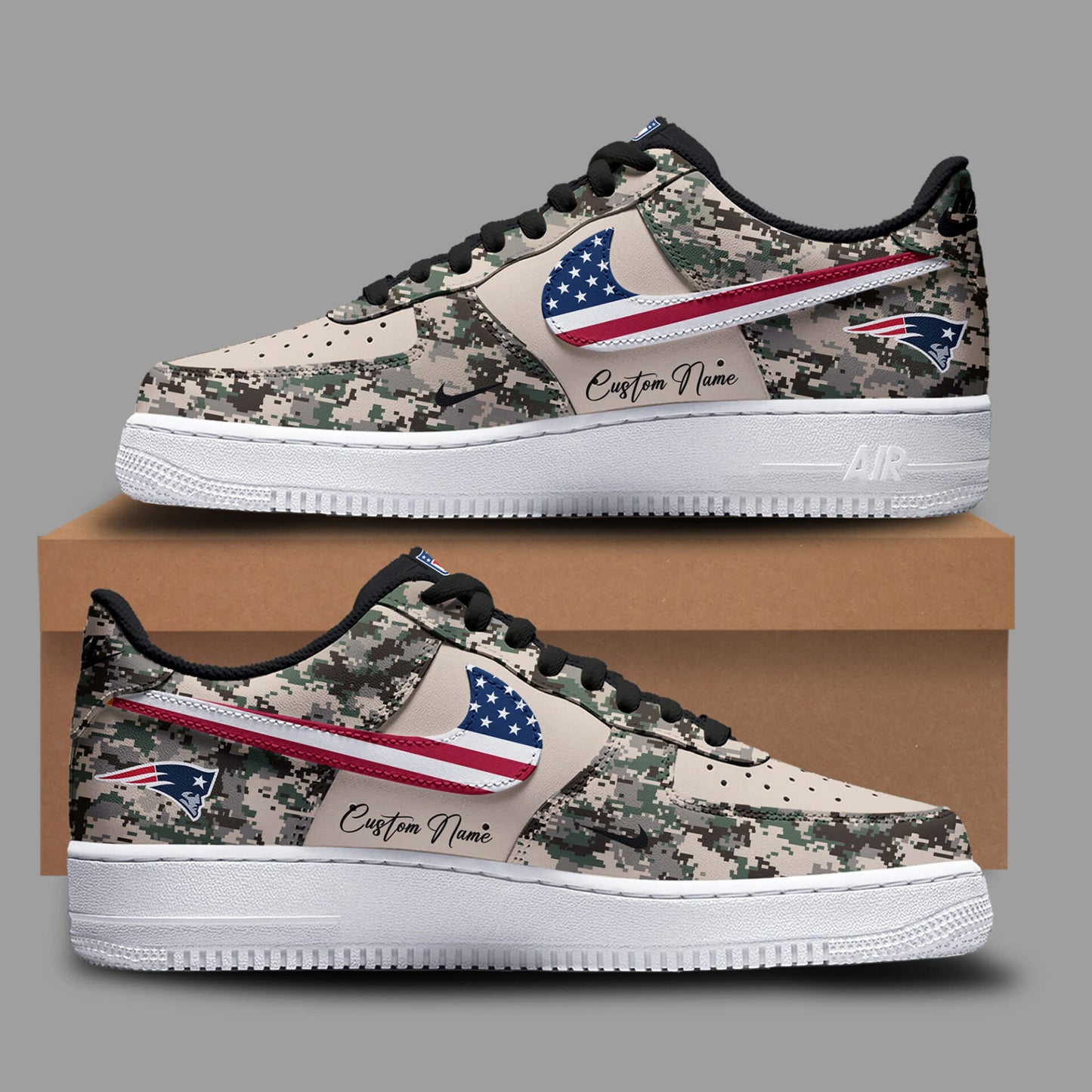 Limited Edition Salute to Service 2025 Air Force Shoes Custom Name - New England Patriots