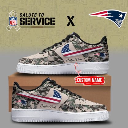 Limited Edition Salute to Service 2025 Air Force Shoes Custom Name - New England Patriots