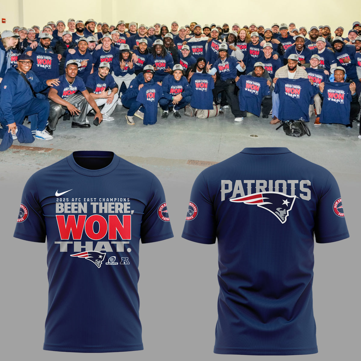 New England Patriots 2025 AFC East Champions T-Shirt Limited Edition