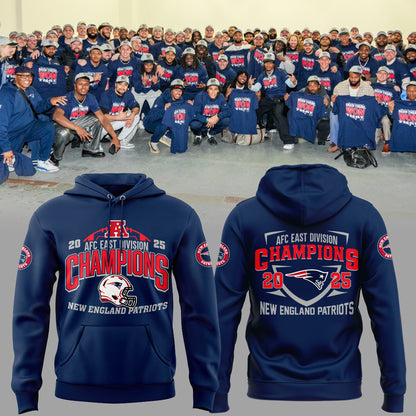 New England Patriots 2025 AFC East Champions Hoodie Limited Edition