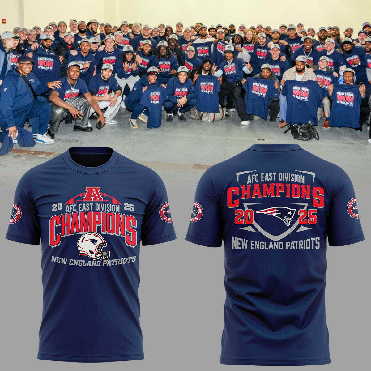 New England Patriots 2025 AFC East Champions T-Shirt Limited Edition