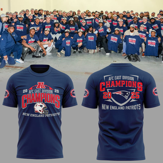 New England Patriots 2025 AFC East Champions T-Shirt Limited Edition