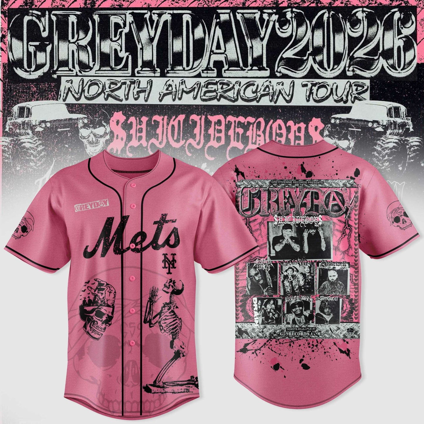 All Team MLB X $uicideboy$ Greyday 2026 – North American Tour Jersey