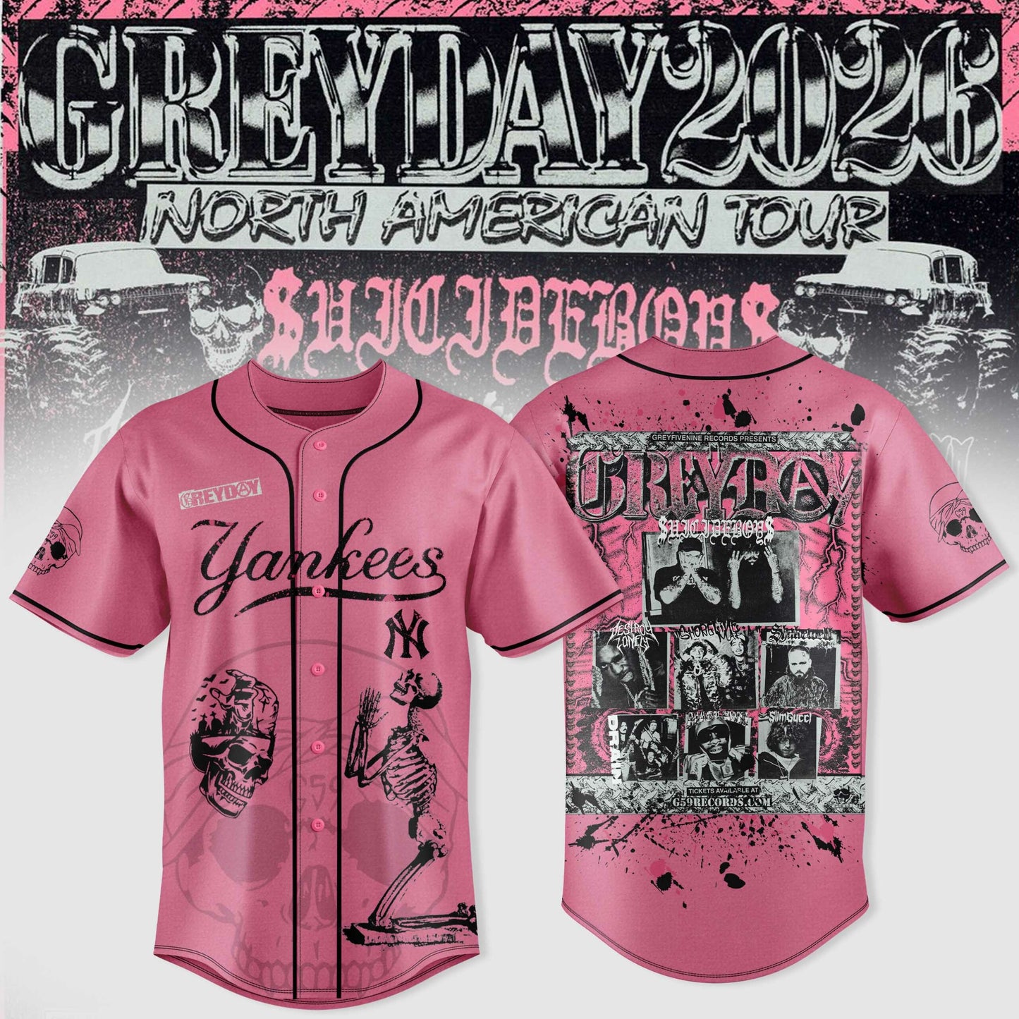 All Team MLB X $uicideboy$ Greyday 2026 – North American Tour Jersey