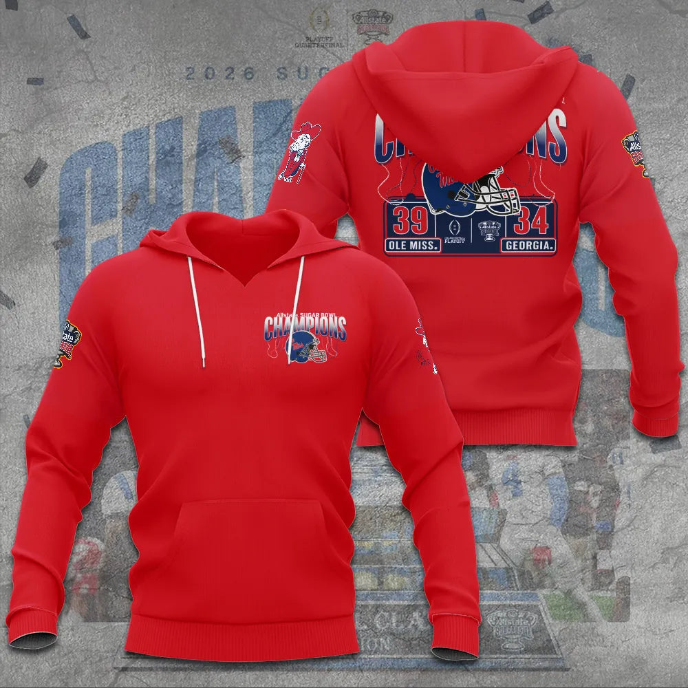 Ole Miss Rebels 2026 Sugar Bowl Champions Limited Edition Combo Hoodie