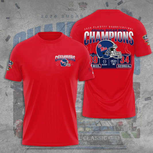 Ole Miss Rebels 2026 Sugar Bowl Champions Limited Edition Combo T-Shirt
