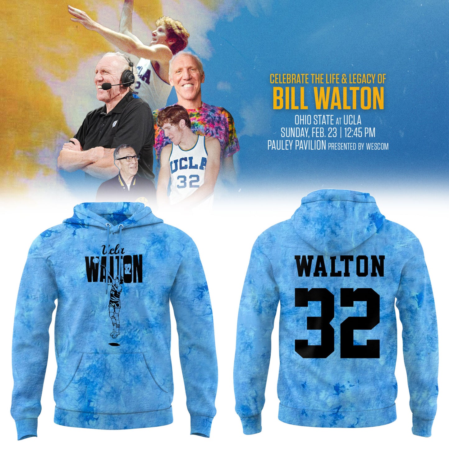 UCLA honors the late Bill Walton limited edition Hoodie