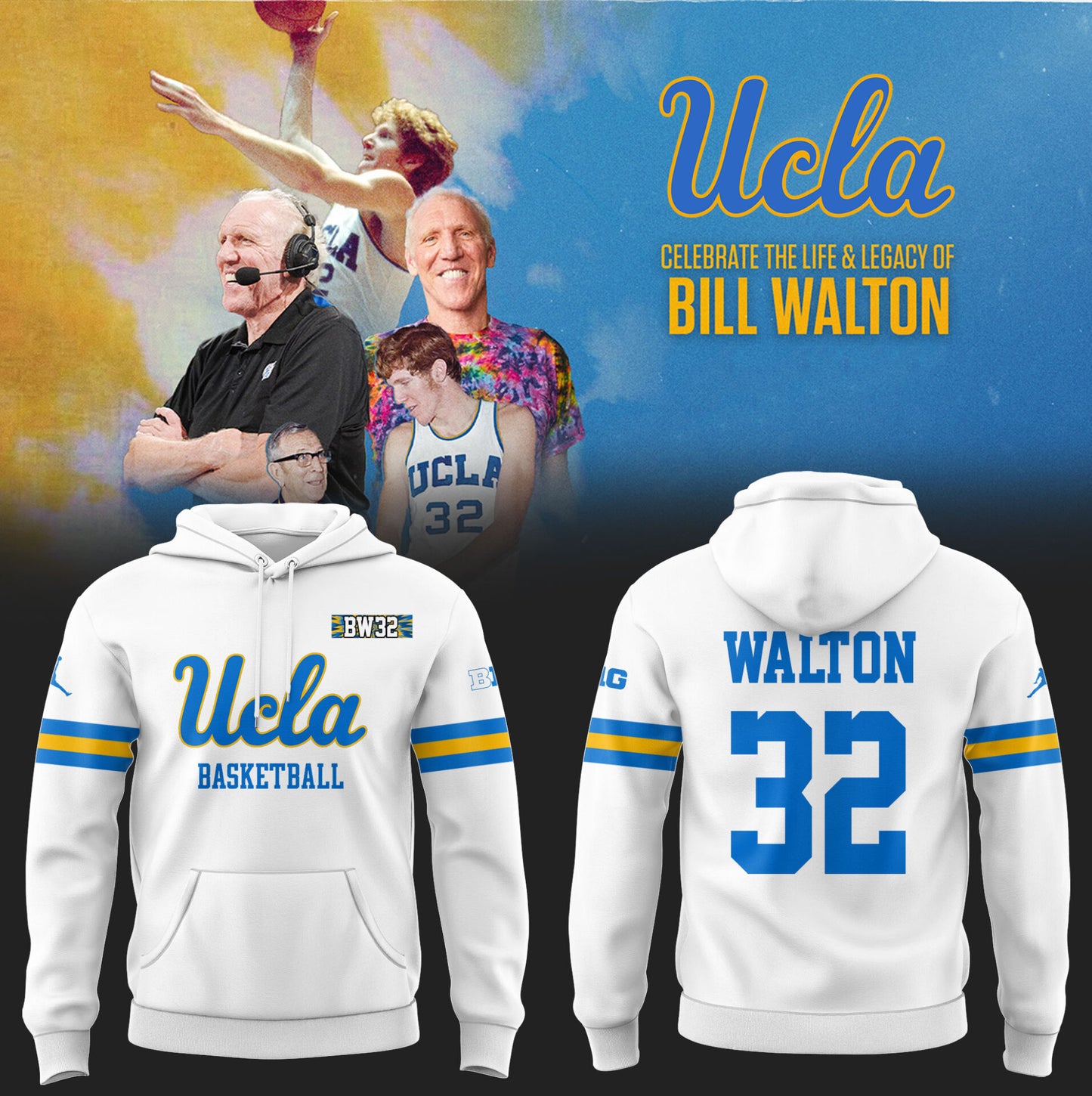 UCLA honors the late Bill Walton limited edition Hoodie