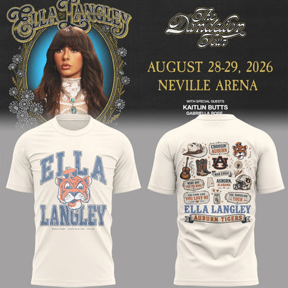 Auburn Tigers x Ella Langley – The Dandelion Tour 2026 Neville Arena Combo T-Shirt
