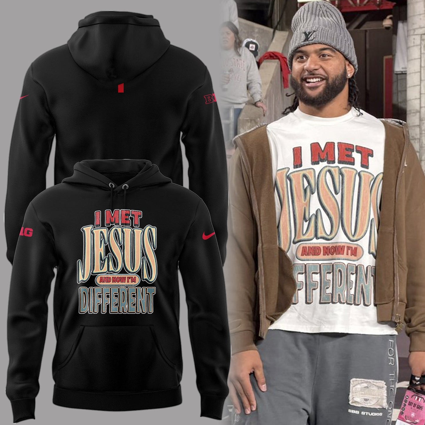 Back at Ohio State, J.T. Tuimoloau makes a statement in the ‘I MET JESUS AND NOW I’M DIFFERENT’ Hoodie