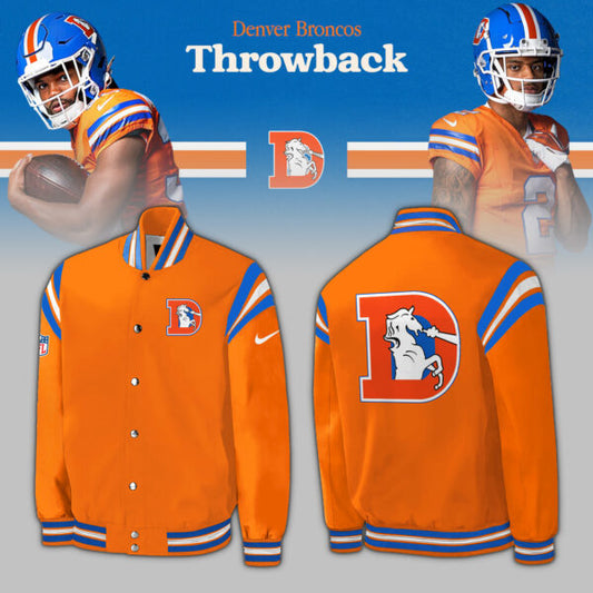 Denver Broncos NFL 2024 Throwback 1977 Orange Crush Limited Baseball Jacket