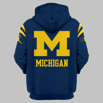 Limited Edition Michigan Printed Logo Navy Hoodie
