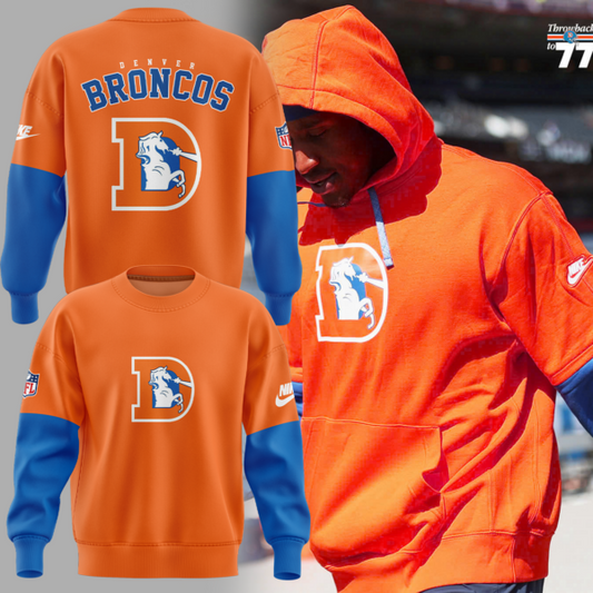 Denver Broncos NFL 2024 Limited Throwback To 77 Orange Sweatshirt