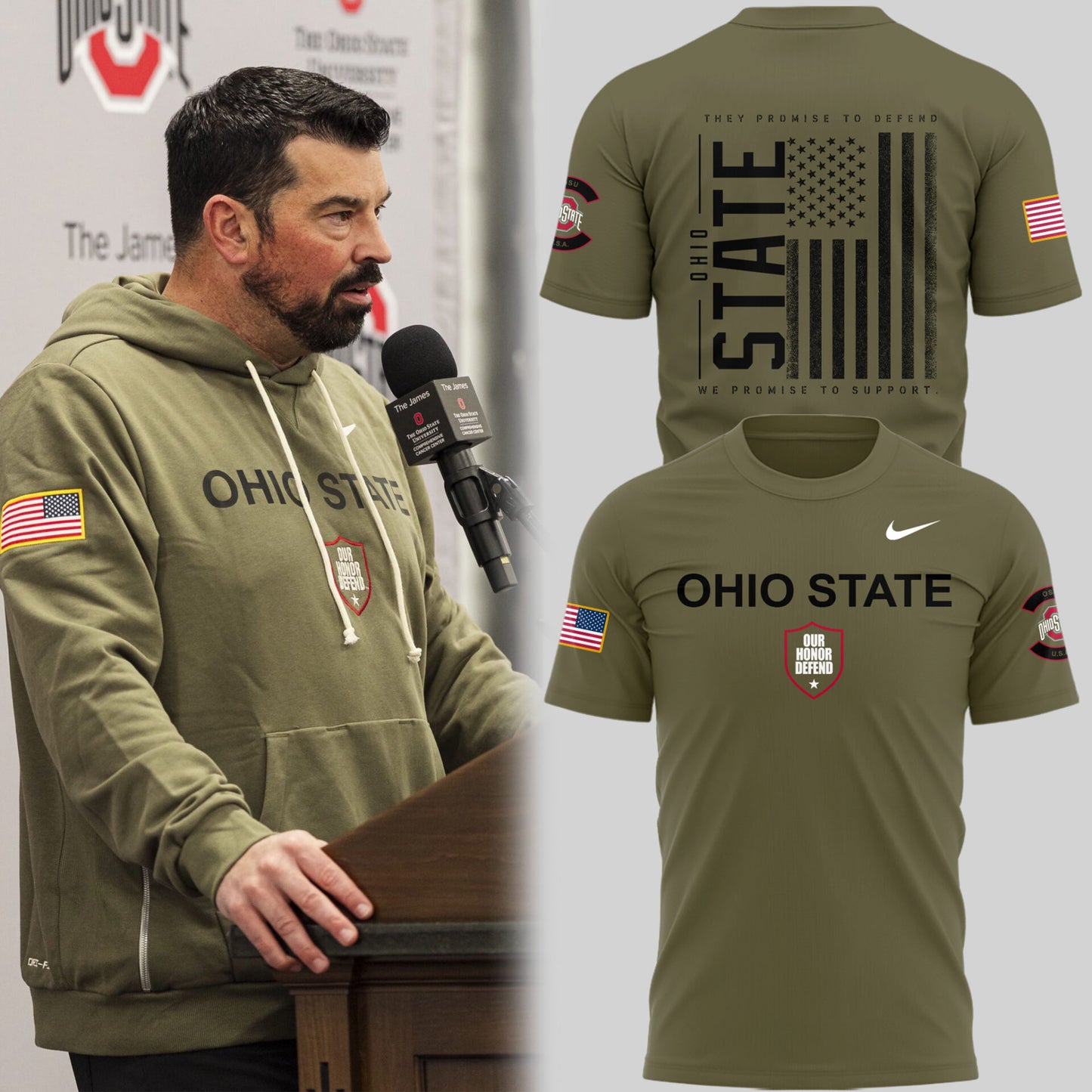 Limited Edition Ohio State x Military Appreciation Day 2025 Tshirt