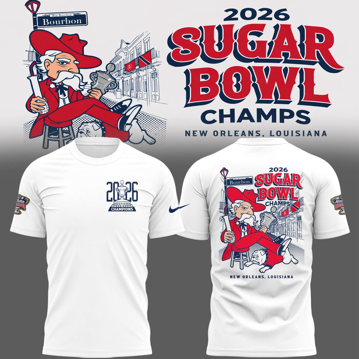 Ole Miss Rebels 2026 Sugar Bowl Champions Limited Edition Combo T-Shirt
