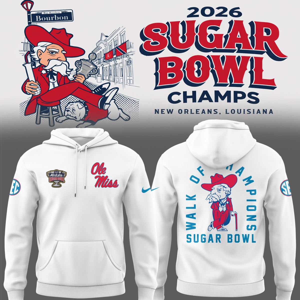Ole Miss Rebels 2026 Sugar Bowl Champions Limited Edition Combo Hoodie
