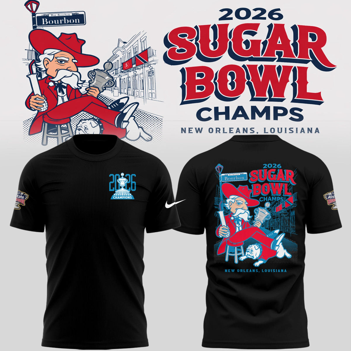 Ole Miss Rebels 2026 Sugar Bowl Champions Limited Edition Combo T-Shirt