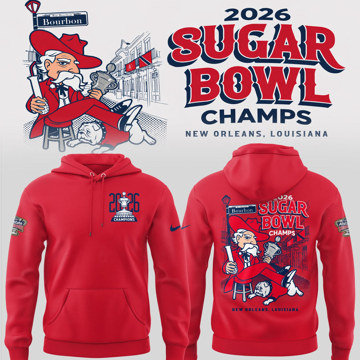 Ole Miss Rebels 2026 Sugar Bowl Champions Limited Edition Combo Hoodie