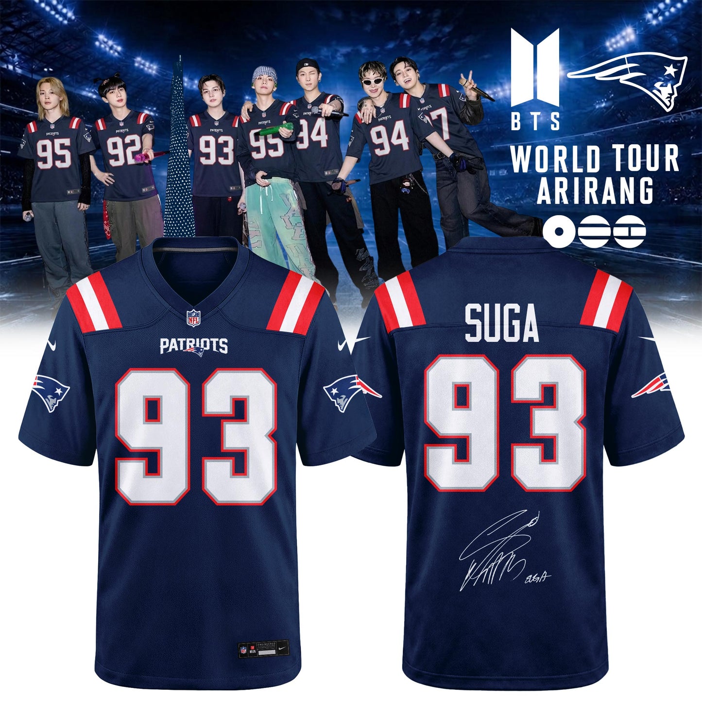 NE Patriots x BTS World Tour 2026 Limited Edition Jersey