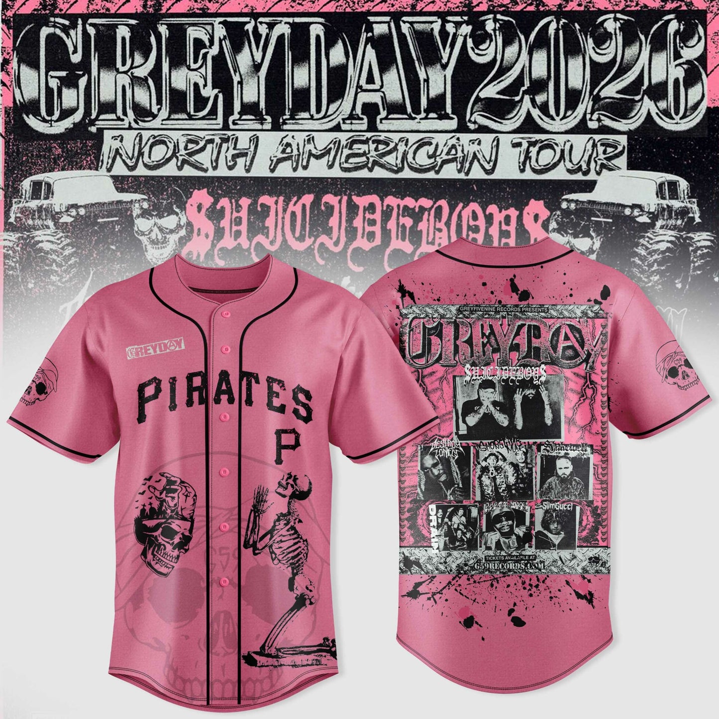 All Team MLB X $uicideboy$ Greyday 2026 – North American Tour Jersey