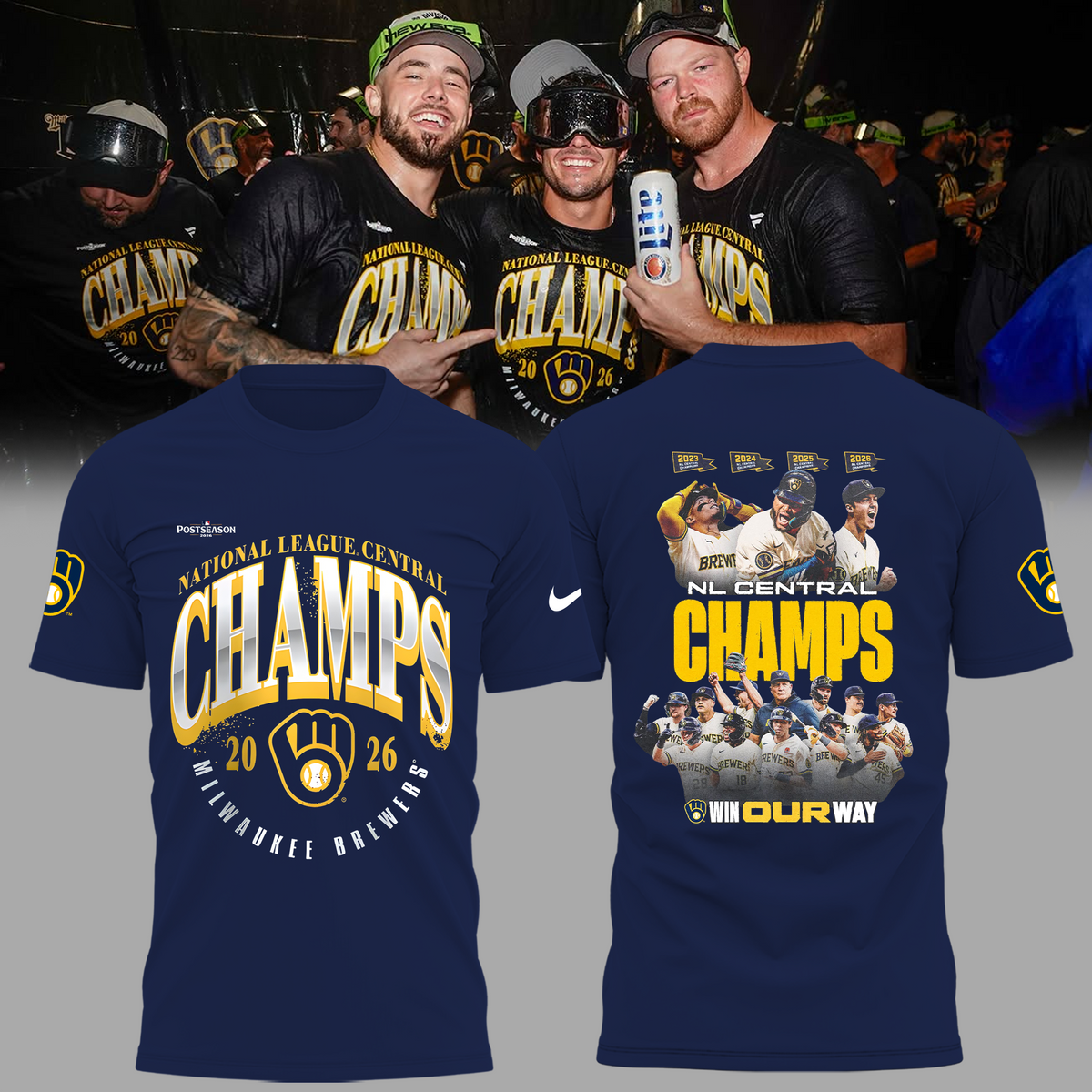 Limited Edition Milwaukee Brewers 2026 NL Central Division Champions T-shirt