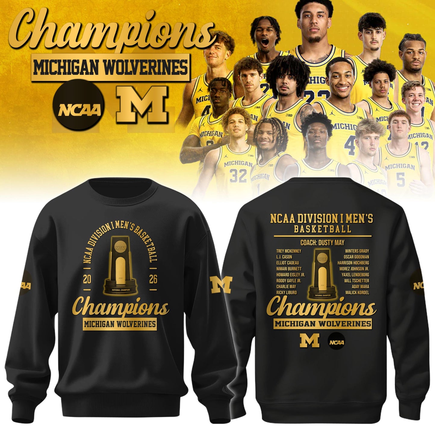 MICH Champions NCAA DI Basketball 2026 Sweatshirt Limited Edition