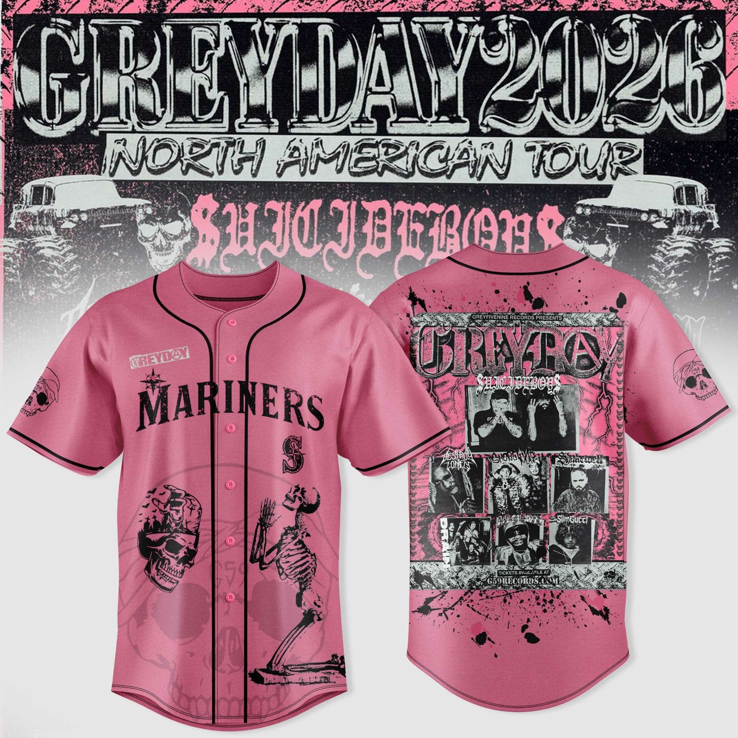 All Team MLB X $uicideboy$ Greyday 2026 – North American Tour Jersey