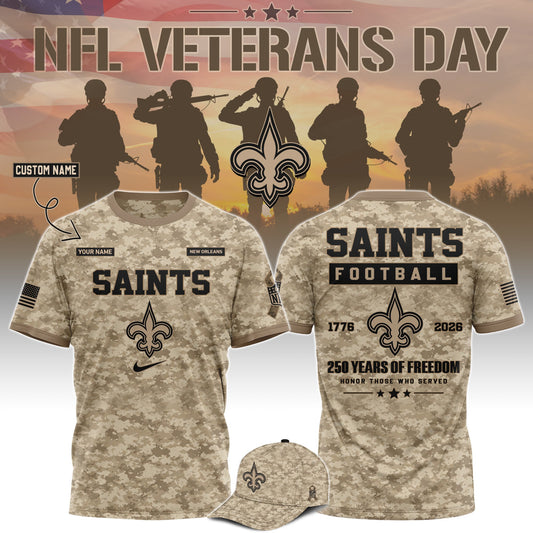 Limited Edition New Orleans Saints x Veterans Day 2026 T-Shirt